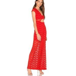 REVOLVE x Nightcap Mariposa Cutout Maxi Dress Red Size 1